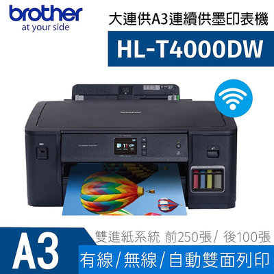 (含稅 送藍芽喇叭)Brother HL-T4000DW原廠大連供A3印表機