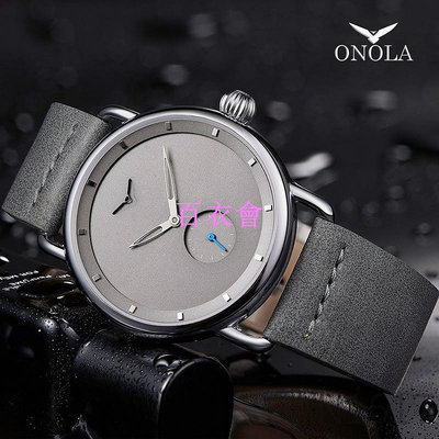 【百衣會】ONOLA日本爆款簡約時尚休閒男士手錶皮帶石英手錶男款