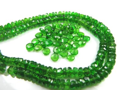【天然寶石DIY串珠材料-超值組】超美綠色鉻透輝石算盤刻面珠(零售小包裝10顆)