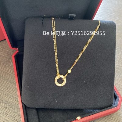 Belle流當奢品 Cartier 卡地亞 LOVE系列項鏈 18K黃金2顆鑽石項鏈 B7219500 現貨