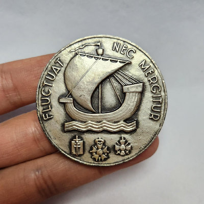 法國銀章裝飾風格市政船獎章紀念章