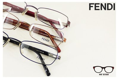 【My Eyes 瞳言瞳語】FENDI 義大利品牌 紫紅色金屬光學眼鏡 專業風格 高度近視可配 三色可挑 (F714)
