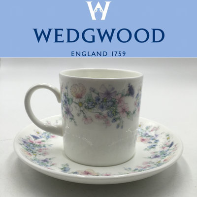 【皮老闆二店】二手真品  WEDGWOOD 瓷器 咖啡杯 下午茶杯組  盤子 杯子7*7 盤子14*14 紅316