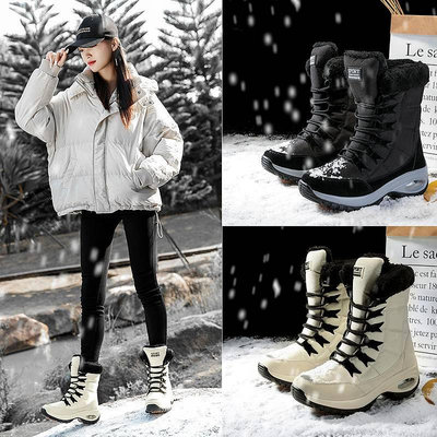 日本 雪靴 女雪地靴女中筒保暖加絨加厚冬季防水防滑雪鄉戶外滑雪大棉鞋女