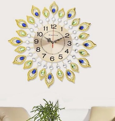 美學空間《設計師創意 時鐘 掛鐘 造型鐘‧華麗古典風格--炫金孔雀開屏大掛鐘-50CM》
