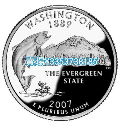 全新美國25分硬幣 50州紀念幣 2007年D版華盛頓州 24.3mm 紙幣 錢幣 紀念幣【古幣之緣】1056