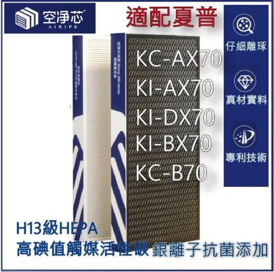 可藍 濾網 適 SHARP 夏普 空氣清淨機 KC-A50T-W KC-850T KI-BX70 HEPA 活性碳網