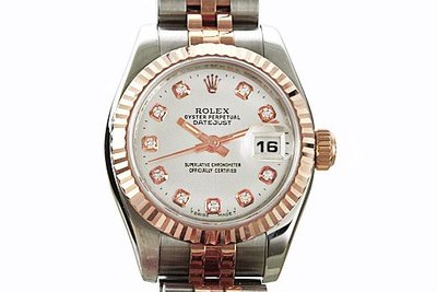 Rolex勞力士179171蠔式恒動日誌不鏽鋼/18K玫瑰金女用腕錶