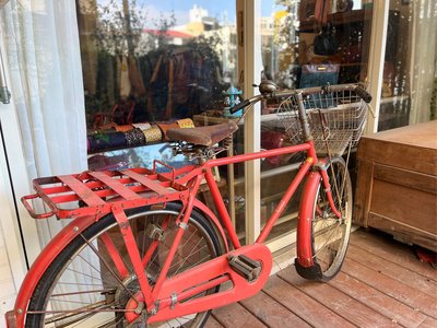 【阿鴻先生選物店】復古腳踏車 日本 皮椅墊 零件漂亮 可騎
