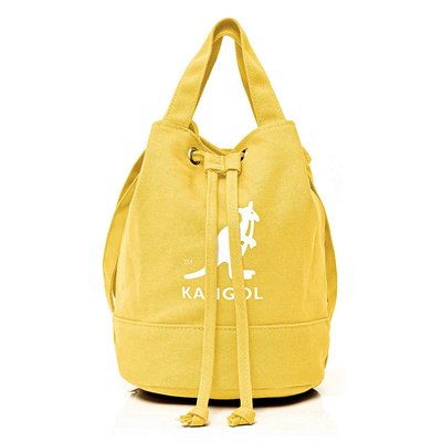 【AYW】KANGOL TOTE LOGO BAG 袋鼠 鵝黃色 束口抽繩 水桶包 斜背包 側背包 單肩包 小包 外出包