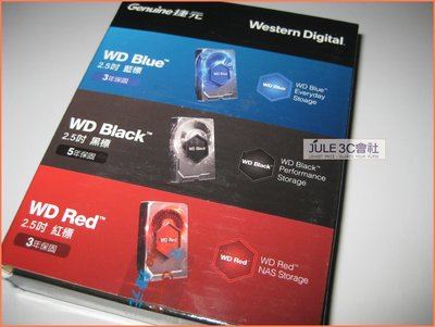 JULE 3C會社-威騰WD WD10SPSX 1TB 1T 黑標/7MM/64M/AF/全新盒裝/捷元/2.5吋 硬碟