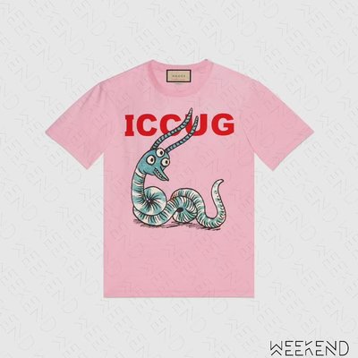 【WEEKEND】 GUCCI Freya Hartas ICCUG 短袖 上衣 T恤 粉色 男款 548334