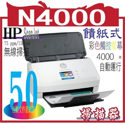 HP ScanJet Pro N4000 snw1 饋紙式掃描器