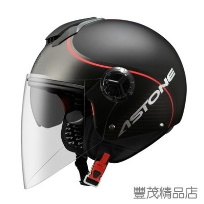 ASTONE CJ500 LL10 消光黑紅 半罩 3/4罩 安全帽 內墨片 通風 內襯全可拆