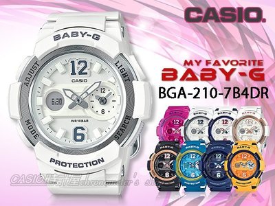 CASIO 時計屋 卡西歐手錶 BABY-G BGA-210-7B4 女錶 樹脂錶錶帶 防震 防水 LED 保固