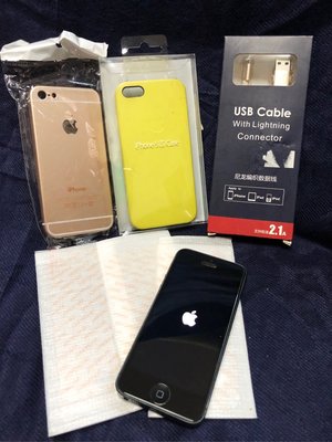 Apple iphone 5 16GB 、充電線、原廠皮套、玻璃保護貼 整組出售