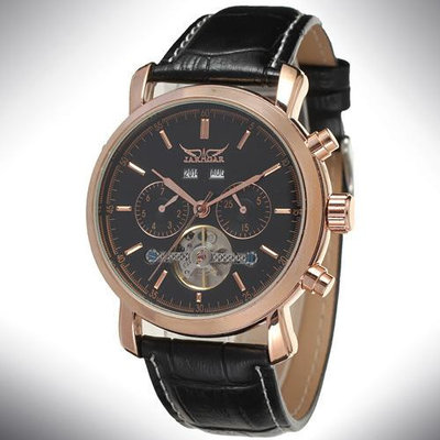 現貨男士手錶腕錶英國ebay jaragar 男士時尚休閑陀飛輪全自動機械手錶