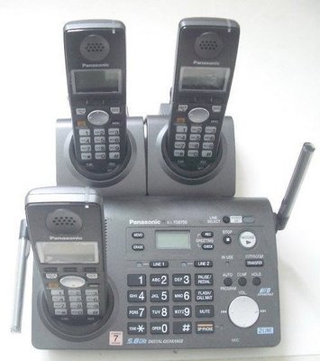 Panasonic KX-TG6700 雙外線 3子機 4撥號盤 無線電話,可8子機,監聽,2外線, 近全新