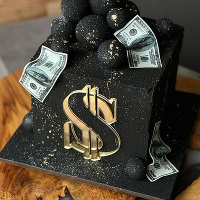 [愛雜貨]錢 符號 $ 蛋糕裝飾 壓克力 有錢 抽錢 烘培裝飾 生日 節慶