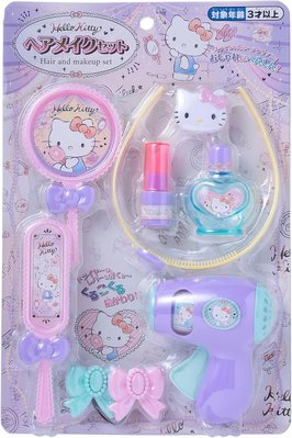 日本正品 吹風機 鏡梳 髮飾 玩具組 kitty 凱蒂貓 卡通玩具 扮家家酒 家家酒玩具 4902923153930