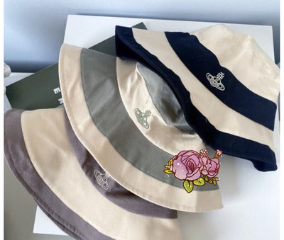 Vivienne Westwood 土星刺繡 盆帽 抗UV防曬 遮陽帽 漁夫帽子 布帽 漂亮便攜實用❤️