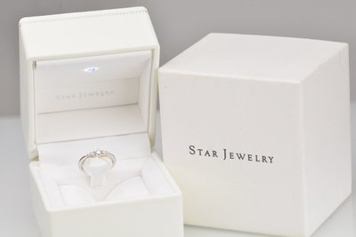 【芬芳時尚】日本專櫃正品STAR JEWELRY明星珠寶天然鑽石八心八箭 PT950鑽石鉑金戒指 鑽石16分 9號