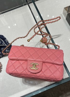 J-Shop Luxury 精品店 Chanel 20cm 粉紅色 核桃金球包