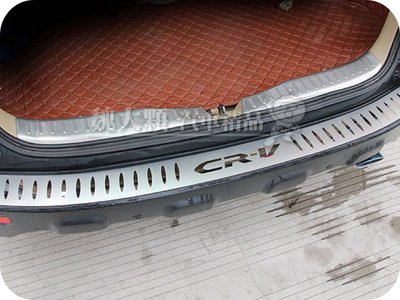 【魏大顆 汽車精品】CR-V(07-12)專用 不鏽鋼內後護板ー後踏板 後防刮板 內踏板 後飾板 CRV 3代 3.5代