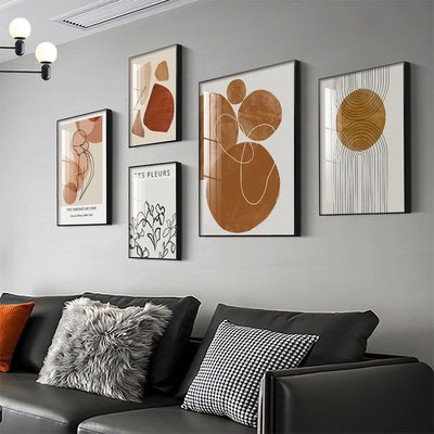 特賣-北歐風客廳裝飾畫沙發背景墻ins風掛畫主臥房間現代抽象藝術壁畫