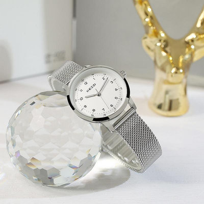熱銷 kezzi數字盤經典復古情侶錶簡約氣質女錶百搭時尚大氣網帶對錶278 WG047