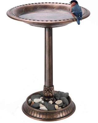 12575c 日本進口 好品質 歐式 古銅色 花盆小鳥魚缸水池造景 奢華庭園櫥窗室內外擺件裝飾品送禮物禮品