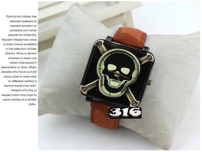 《316小舖》【PG43】(時尚石英手錶-個性骷髏造型手錶-單件價 /女用手錶/男手錶/精緻手錶)