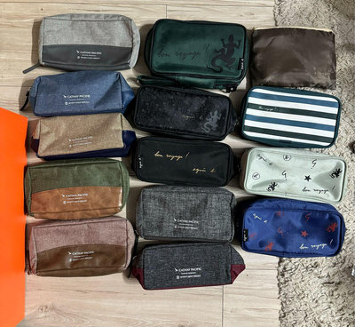 agnes b 化妝包 6個 國泰航空商務艙 7個盥洗包 無內容物 BVLGARI 14個收納包