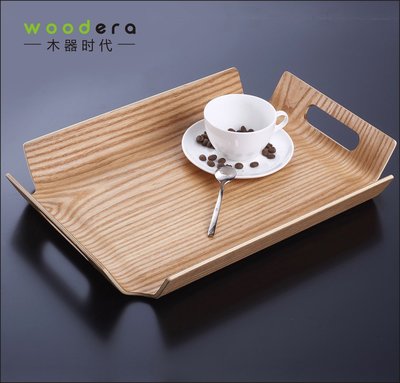 現貨熱銷-歐式水曲柳烘焙木盤 木質面包盤 長方形開角茶托盤 自助端菜盤