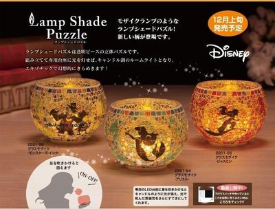 熱賣 日本Yanoman3D立體拼圖燈罩迪士尼維尼艾莎 ED燈 透明80片