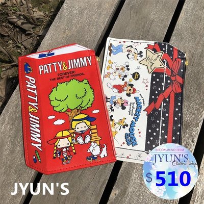 JYUN'S 實拍 新品日單孤品 patty&amp;jimmy 米奇米妮PU皮革仿立體收纳包萬用包拉鍊包 手拿包 2色 預購