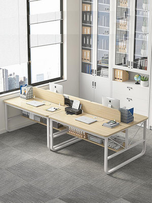 生活倉庫~雙人辦公桌員工位辦公室桌椅組合簡約現代四人家用電腦桌子工作台  免運