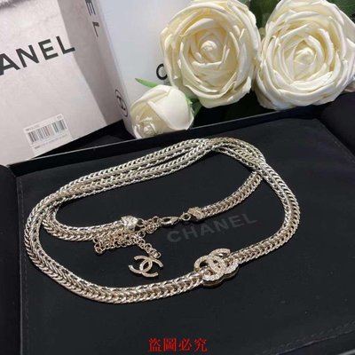 二手正品 CHANEL 香奈兒 穿皮 蛇骨 時尚百搭 腰鏈 腰帶