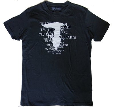 TRU TRUSSARDI 短袖 T 恤 楚薩迪 品牌設計 黑色 LOGO L M S【以靡超正品 】