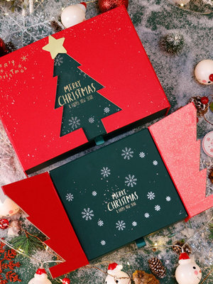 圣誕節禮物盒平安夜禮盒空盒子高級感禮品包裝盒子蘋果盒圍巾禮盒台北有個家