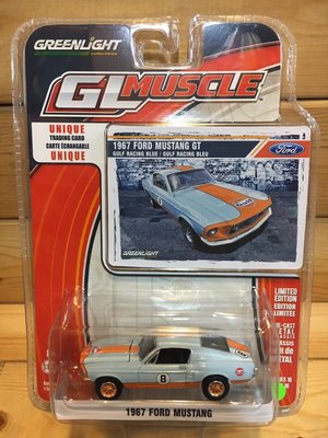 (I LOVE 樂多) GREENLIGHT 1967 FORD MUSTAG GT 福特 野馬 1:64 模型車吊卡
