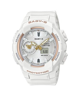 【CASIO BABY-G】BGA-230SA-7A 在錶圈內緣則以玫瑰金或粉紅金設計，為錶款增添質感