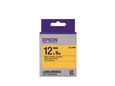 OA小舖 / EPSON 12mm 粉彩系列標籤帶 LK-4YBP 黃底黑字《含稅含運》