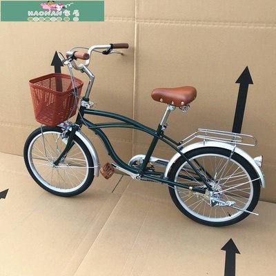 【熱賣精選】20寸出口日本自行車通勤自行車外六速內三速男女公主車沙灘車