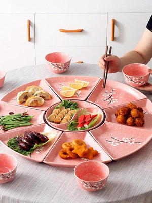 碗碟套裝家用創意陶瓷菜盤子海鮮聚會火鍋團圓年夜飯拼盤餐具組合