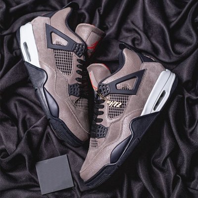 新款推薦 專櫃直出Air Jordan 4 AJ4摩卡Taupe Haze 黑棕麂皮運動籃球鞋 DB0732-200 可開發票