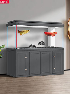 魚缸客廳大型超白水族箱專業落地智能2024新款生態家用底濾龍魚缸