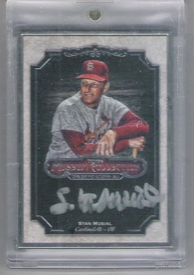 2012 Topps Museum  STAN MUSIAL  限量10張 銀框銀簽 親筆簽名卡 02/10 卡面簽