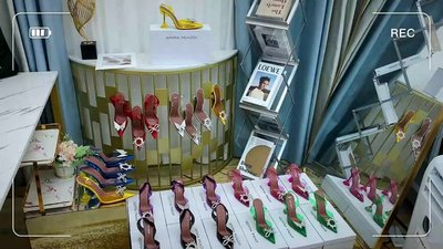 熱銷 Amina Muaddi高跟鞋女PVC透明水鉆蝴蝶結太陽花細跟尖頭涼鞋婚鞋可開發票