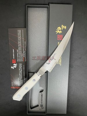 「工具家達人」 三昧 Mcusta 牛刀 牛排刀 日本製 HKC-3009D 白色柄